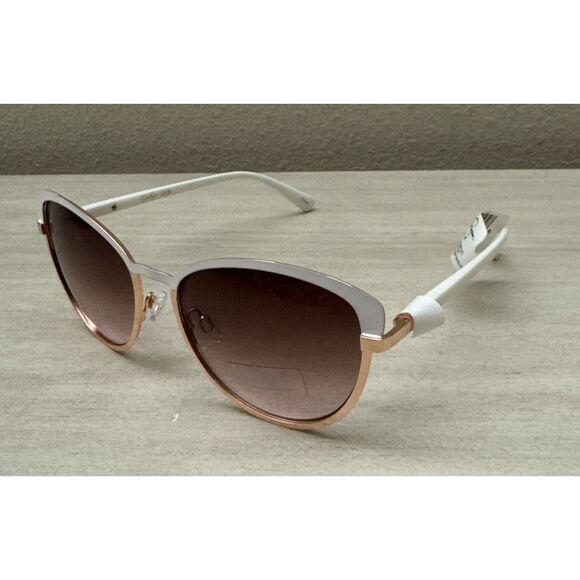Jessica Simpson J5316 WHRG White & RGold Cat Eye Sunglasses White Arms NWT - Picture 2 of 9